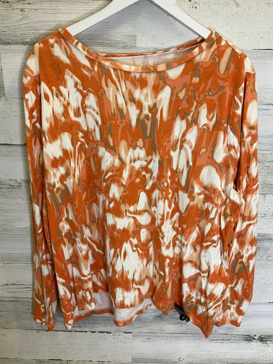 Orange Top Long Sleeve Relativity, Size 3x