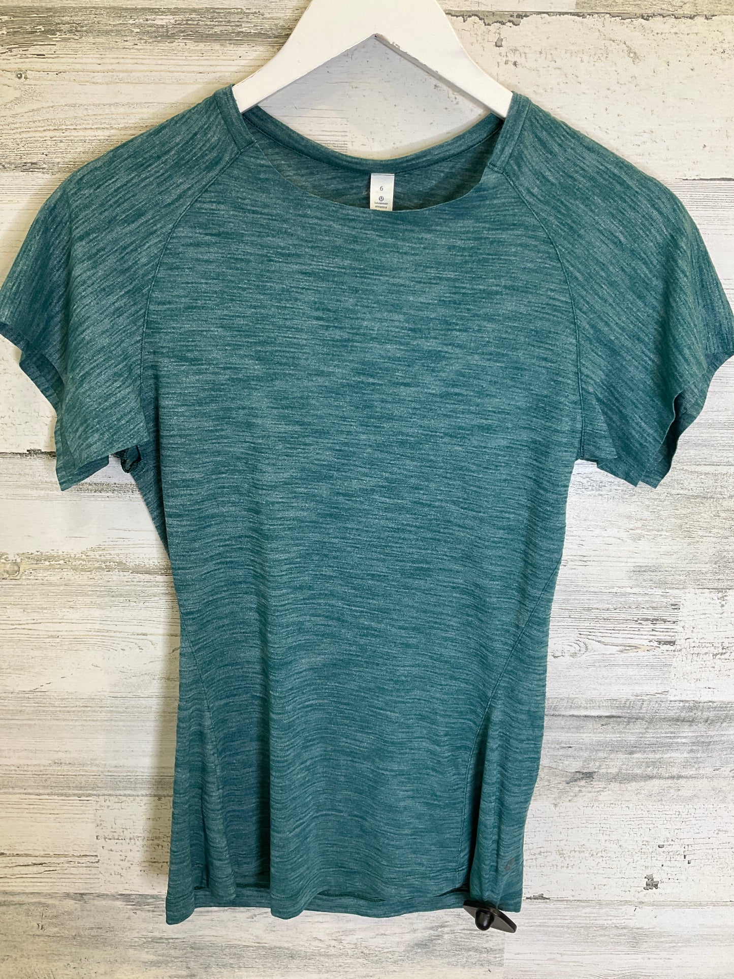 Green Athletic Top Short Sleeve Lululemon, Size 6