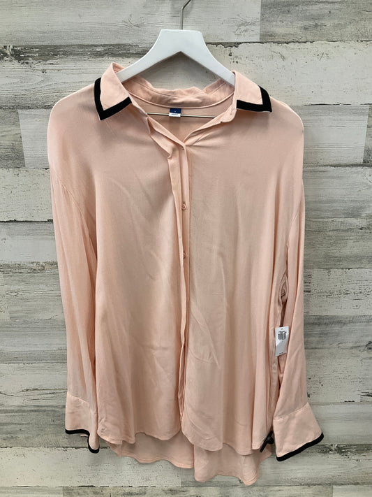 Blouse Long Sleeve By Old Navy In Pink, Size: L