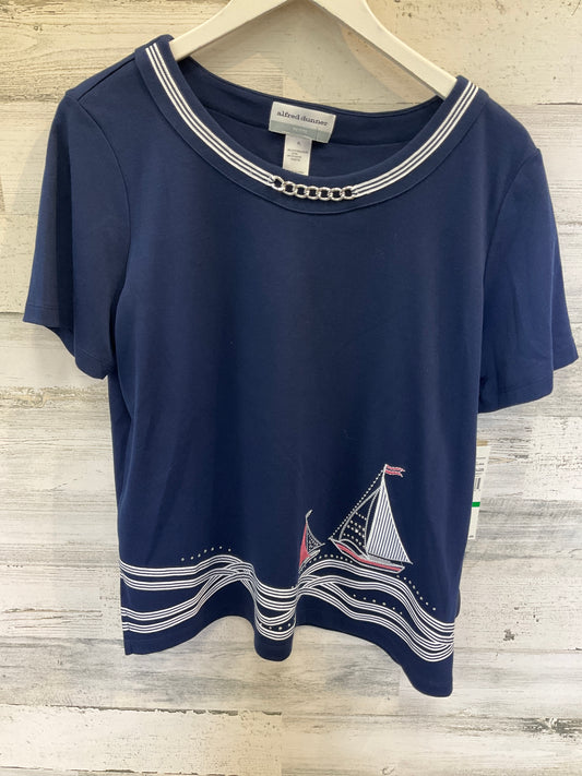 Navy Top Short Sleeve Alfred Dunner, Size L