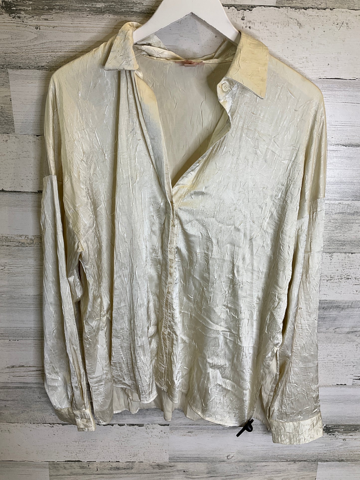 Ivory Blouse Long Sleeve Clothes Mentor, Size L