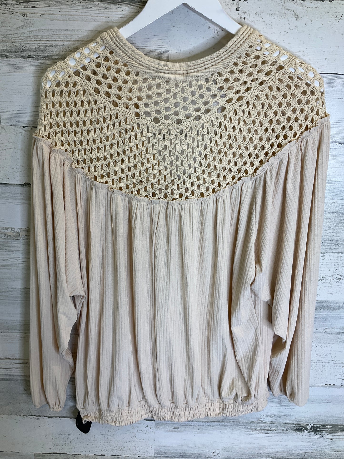 Cream Top Long Sleeve Cmc, Size L