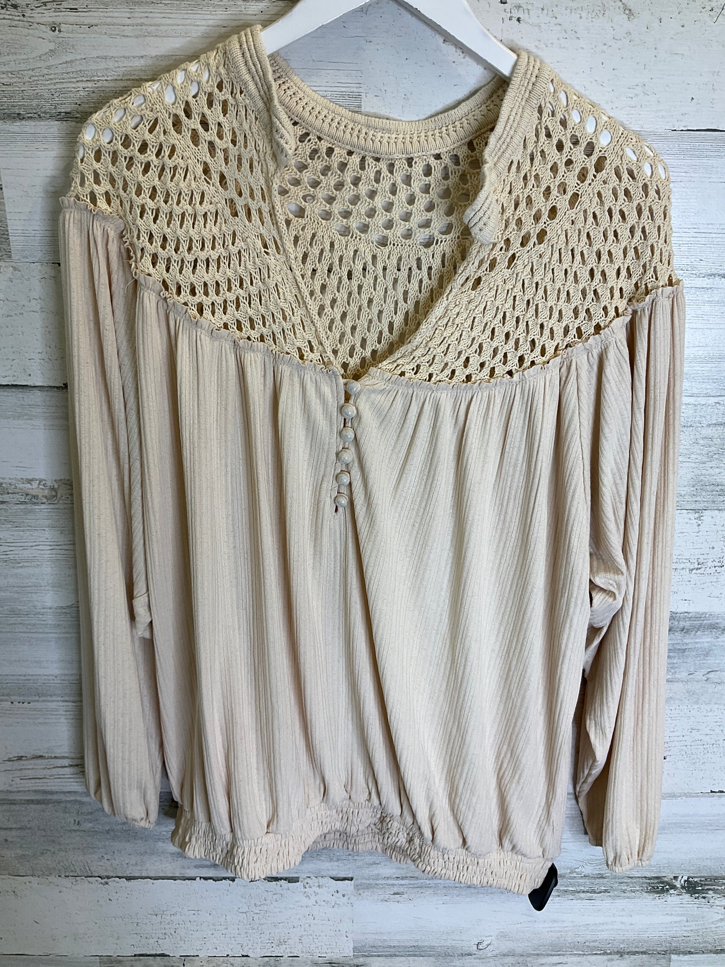 Cream Top Long Sleeve Cmc, Size L