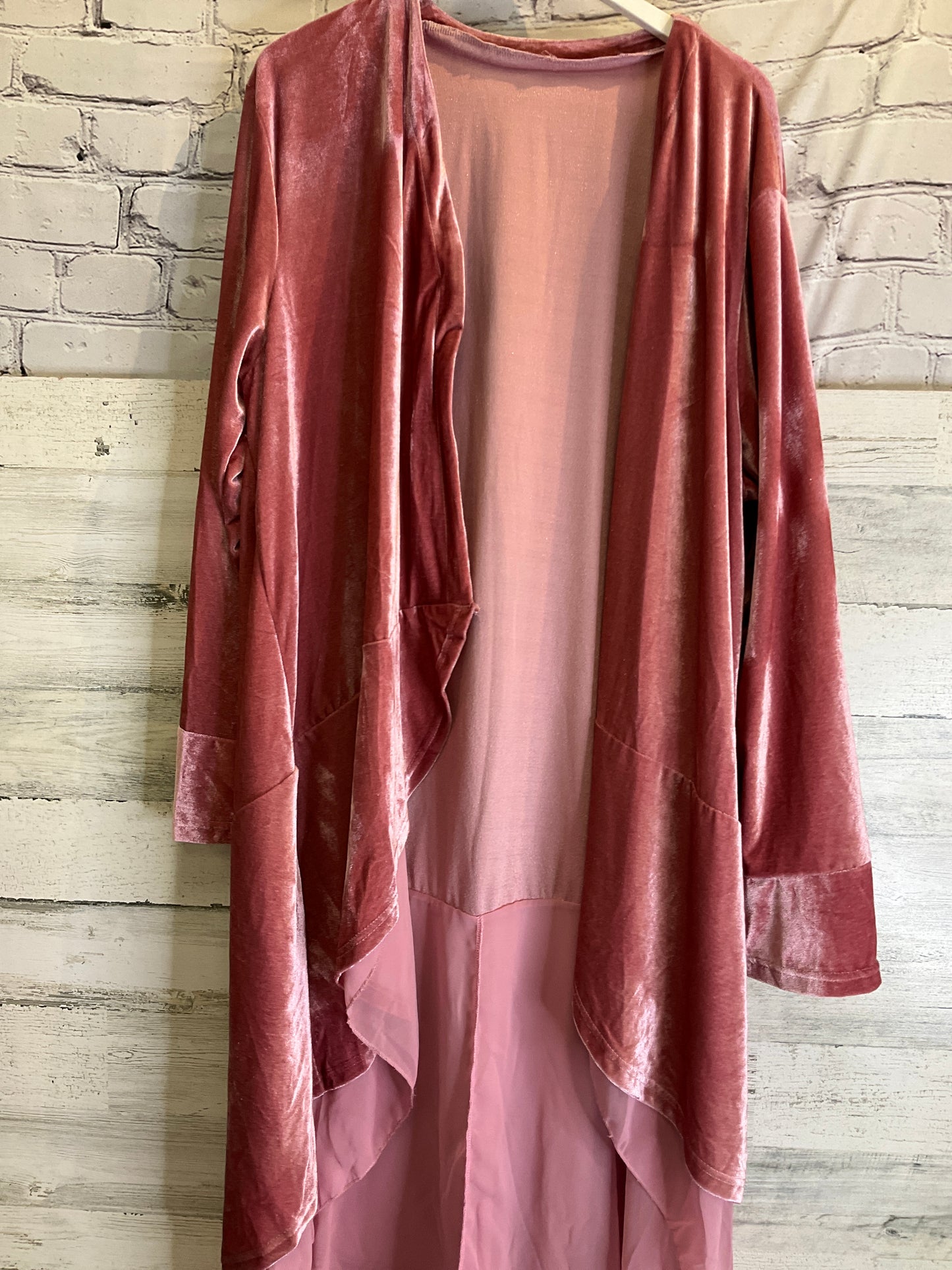 Kimono By Clothes Mentor In Pink, Size: L