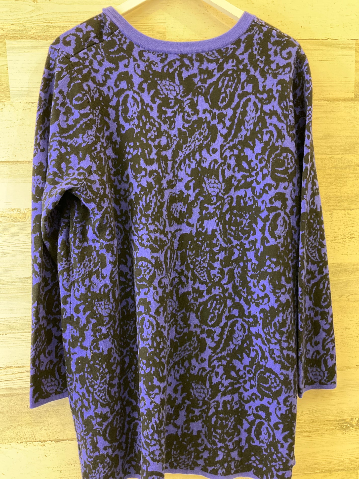 Sweater Cardigan By Isaac Mizrahi Live Qvc In Purple, Size: 1x