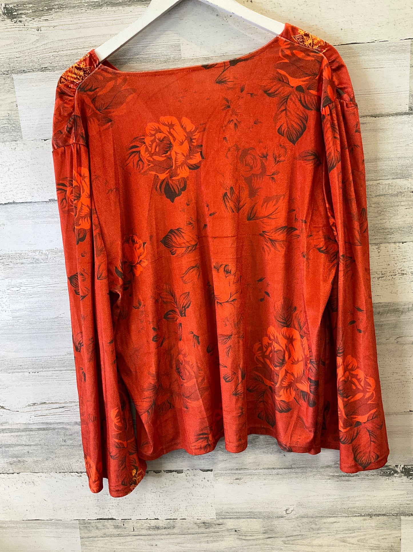 Top Long Sleeve By Cmf In Orange, Size: 4x