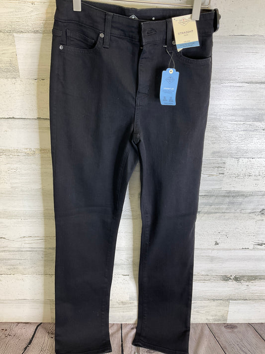 Jeans Straight By St Johns Bay In Black Denim, Size: 6