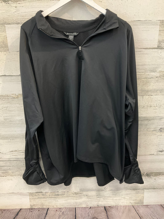 Athletic Top Long Sleeve Collar By Athleta In Black, Size: 3x