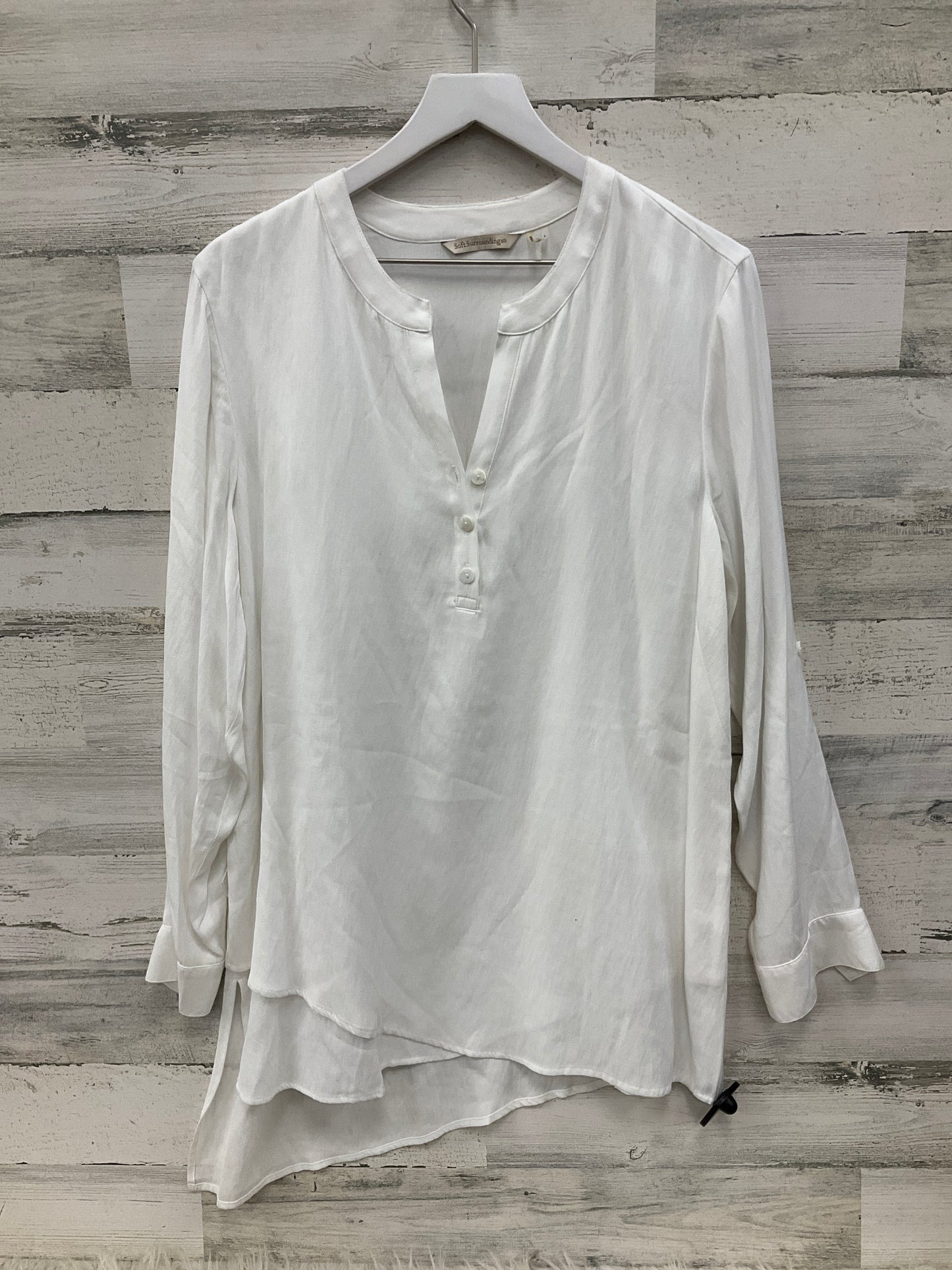 Tunic Long Sleeve By Soft Surroundings In White, Size: L