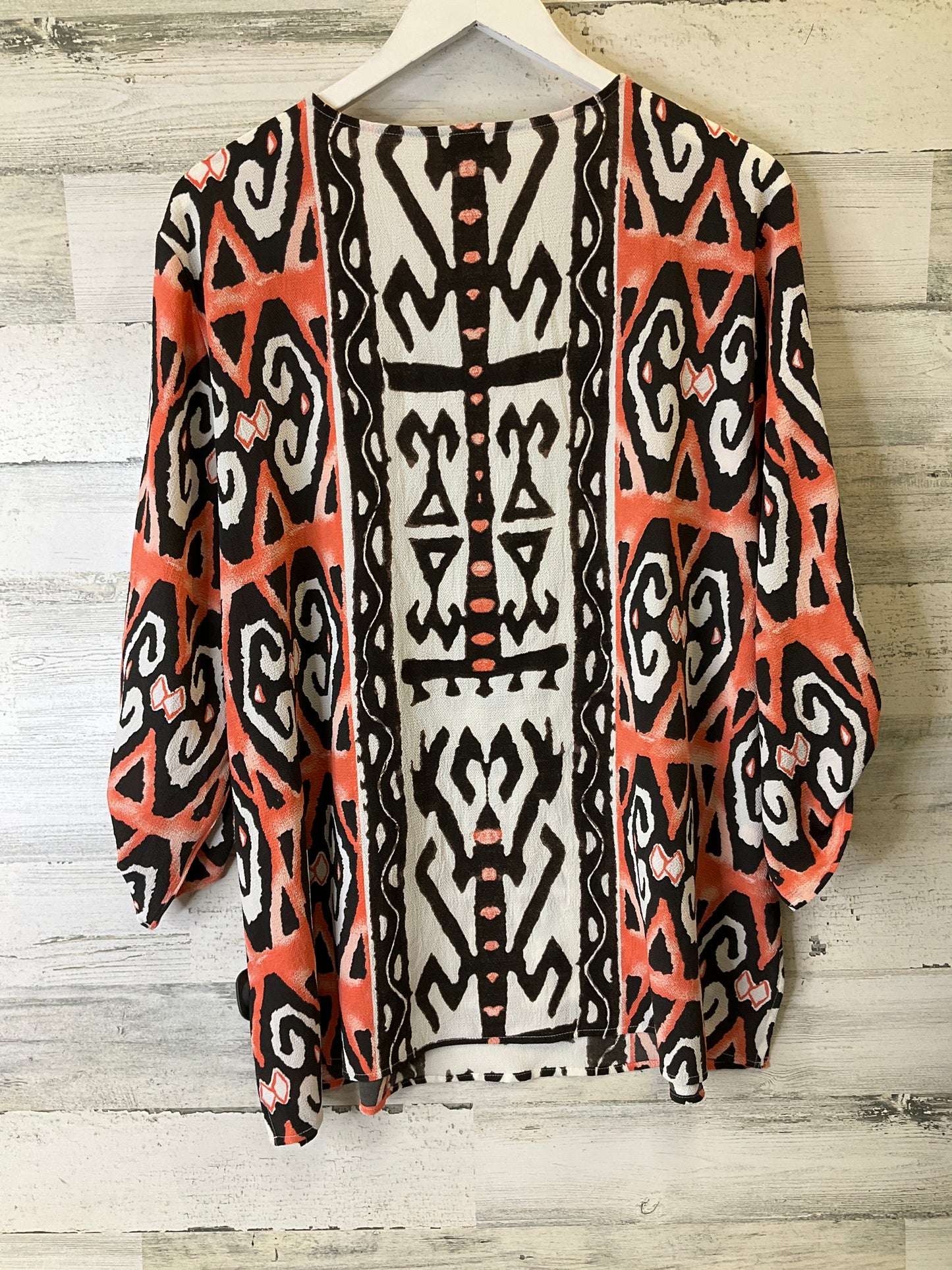 Blouse 3/4 Sleeve By Chicos In Orange, Size: Xl