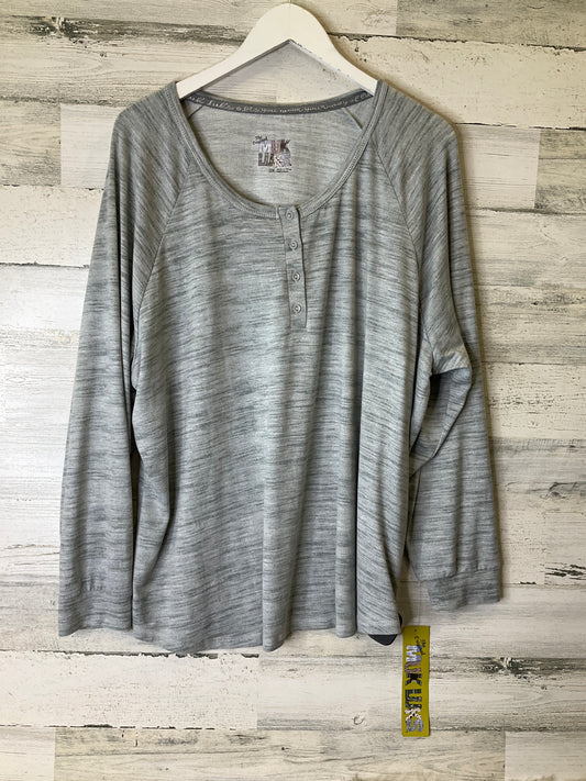 Top Long Sleeve By Muk Luks In Grey, Size: 2x