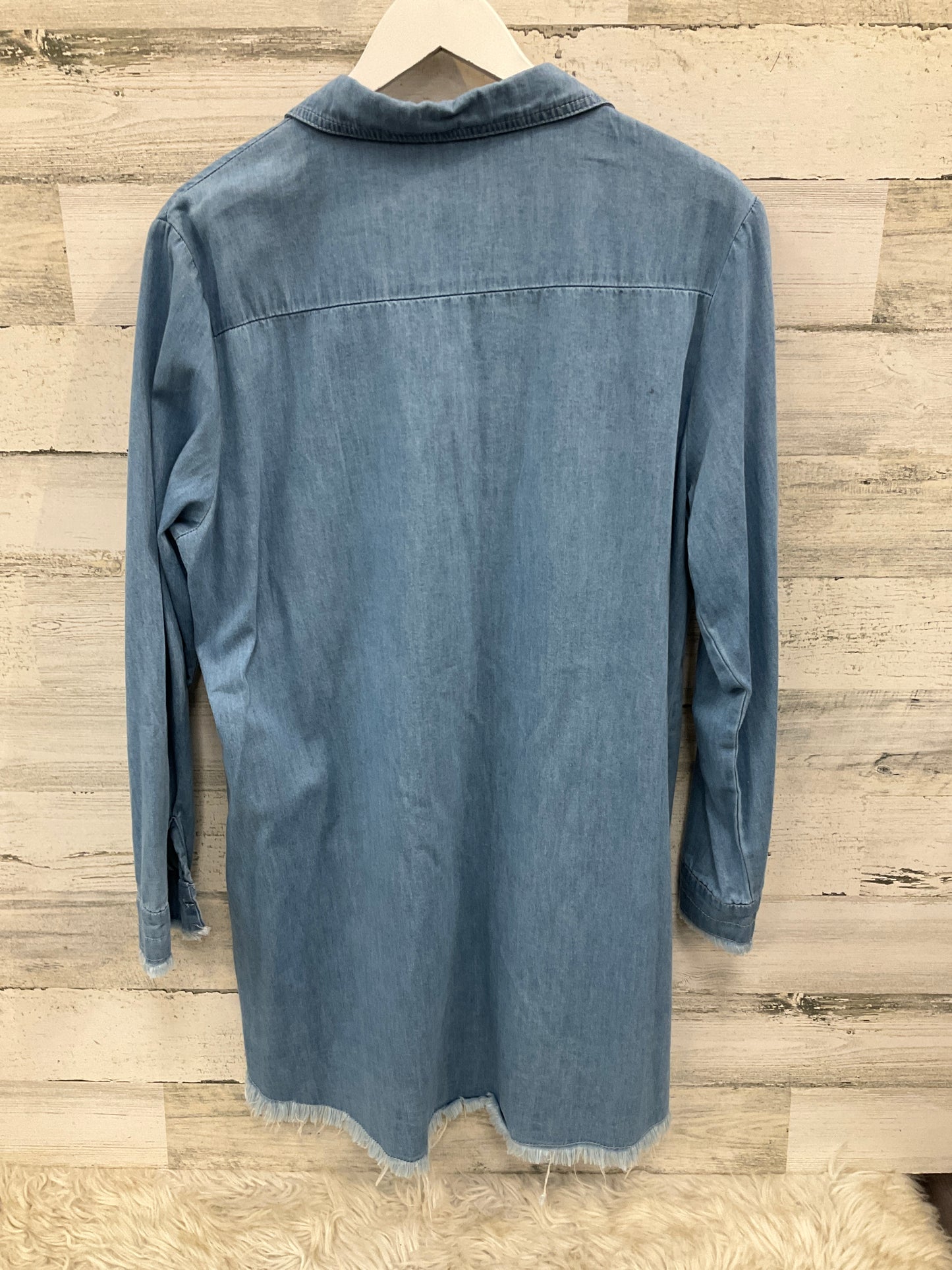 Tunic Long Sleeve By Clothes Mentor In Blue Denim, Size: Xl