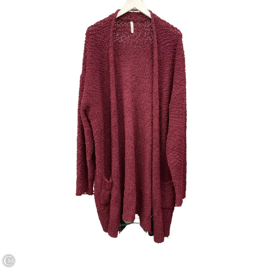 Sweater Cardigan By Clothes Mentor In Maroon, Size: 2x