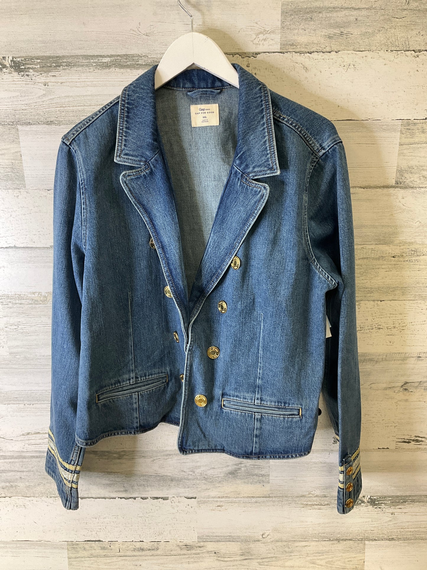 Jacket Denim By Gap In Blue Denim, Size: Xxl