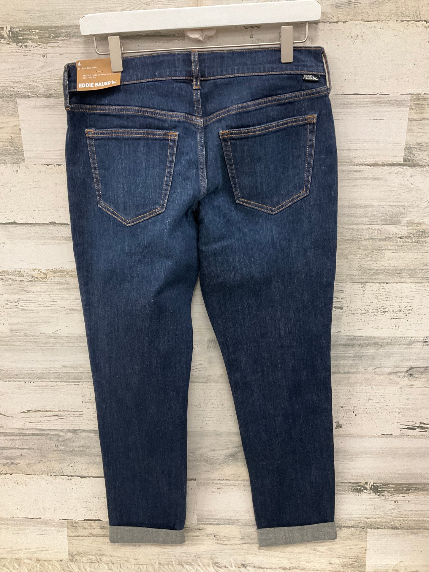 Jeans Straight By Eddie Bauer In Blue Denim, Size: 4