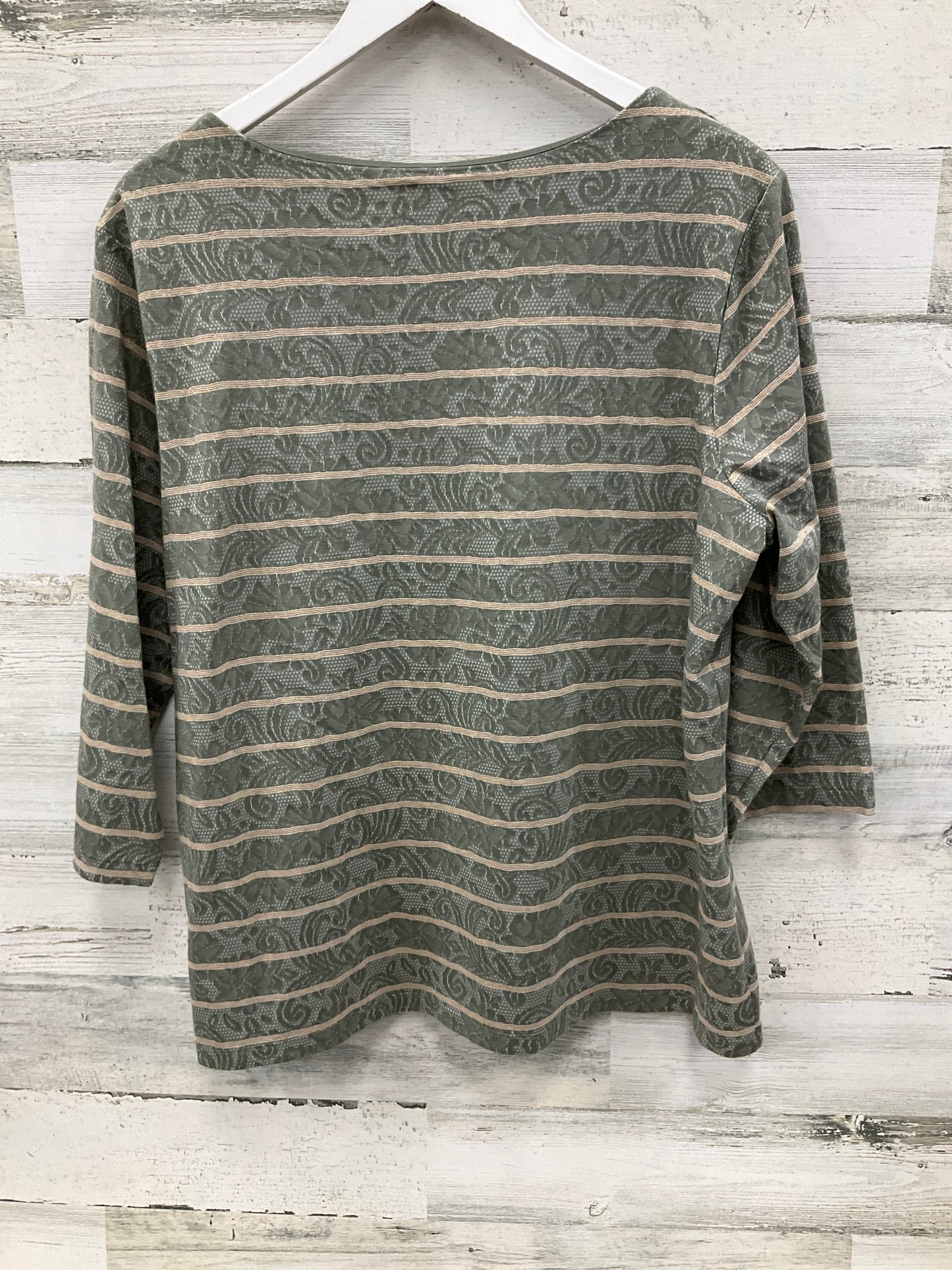 Top 3/4 Sleeve By Chicos In Green, Size: Xl