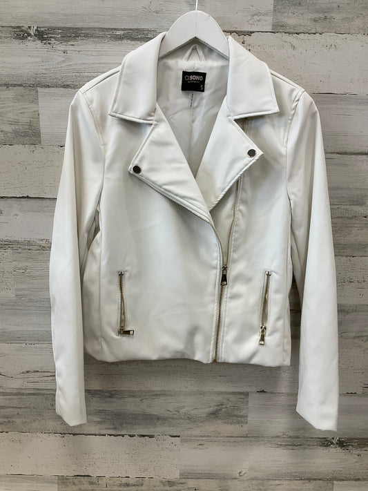 Jacket Moto By Ci Sono In White, Size: S