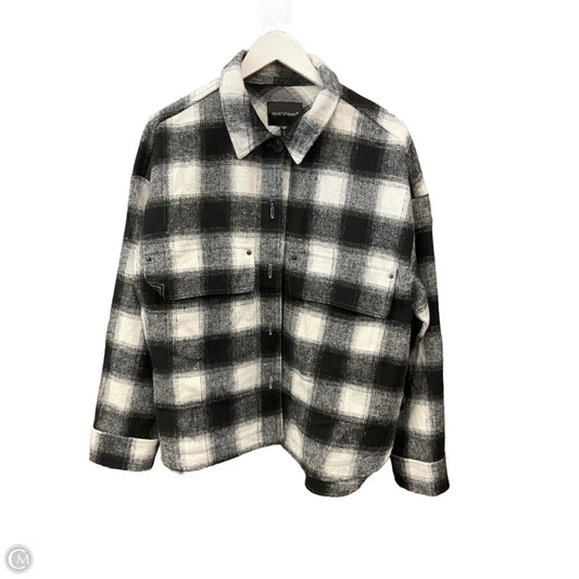 Jacket Shirt By Velvet Heart In Black & White, Size: M