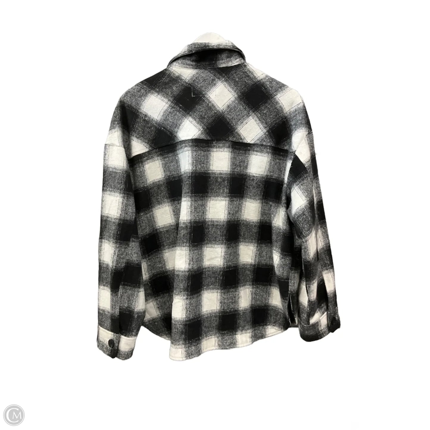Jacket Shirt By Velvet Heart In Black & White, Size: M