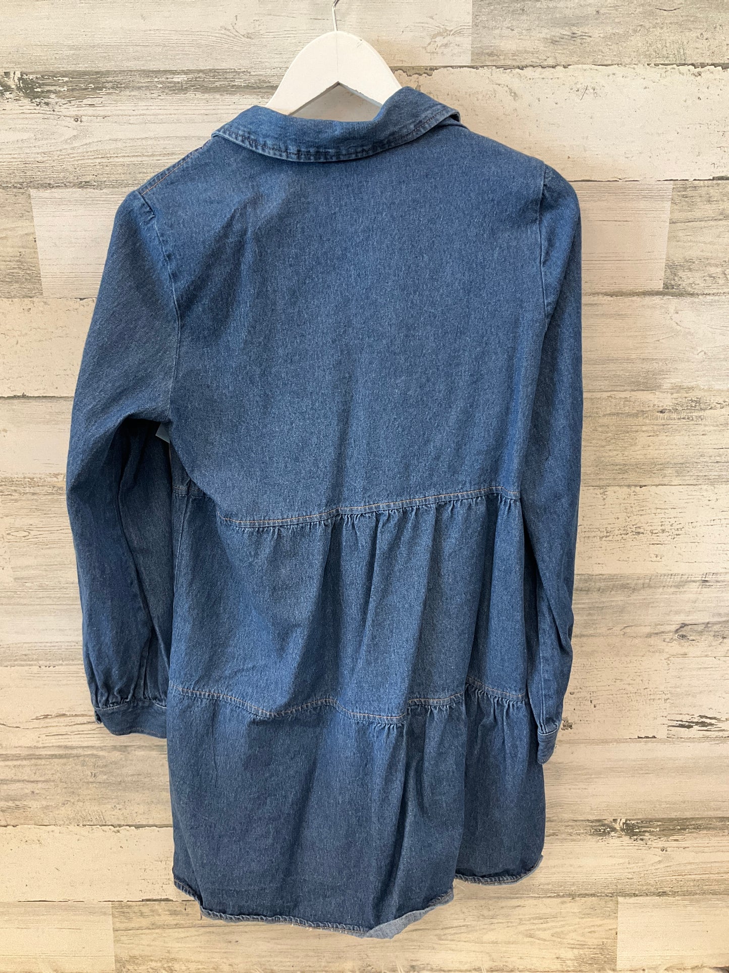 Tunic Long Sleeve By Zara In Blue Denim, Size: S