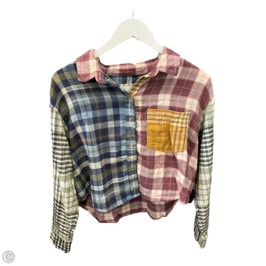 Top Long Sleeve By American Eagle In Multi-colored, Size: S