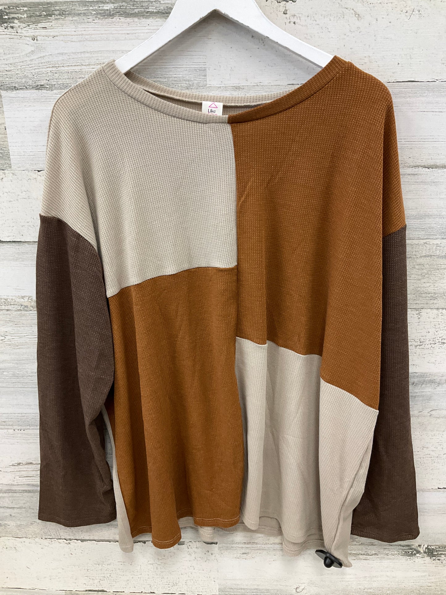 Top Long Sleeve By Clothes Mentor In Brown, Size: 2x