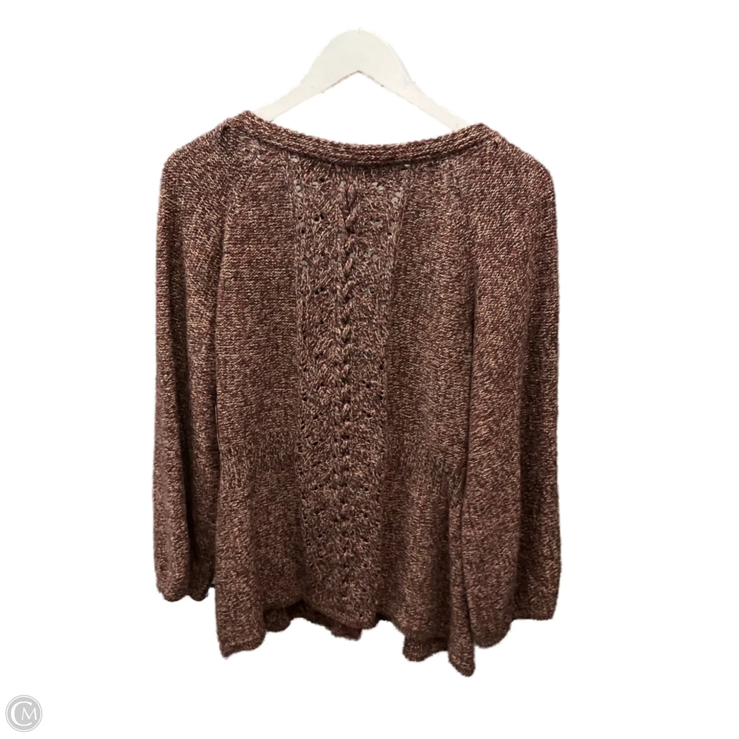 Sweater Cardigan By Dkny In Maroon, Size: Xl