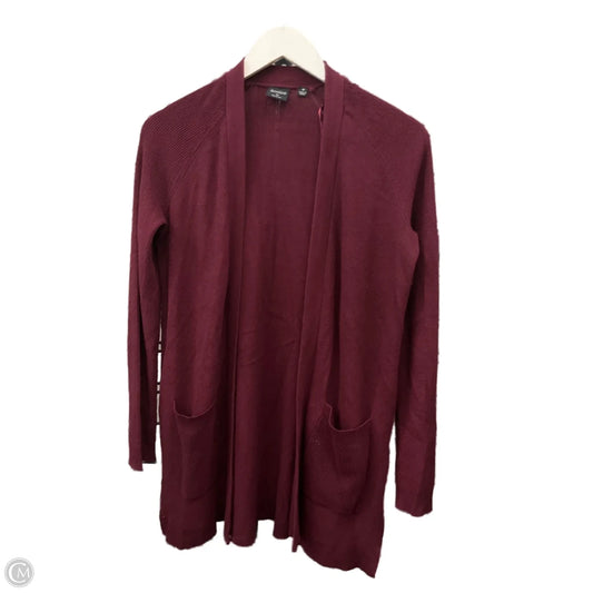 Sweater Cardigan By Cyrus Knits In Maroon, Size: M