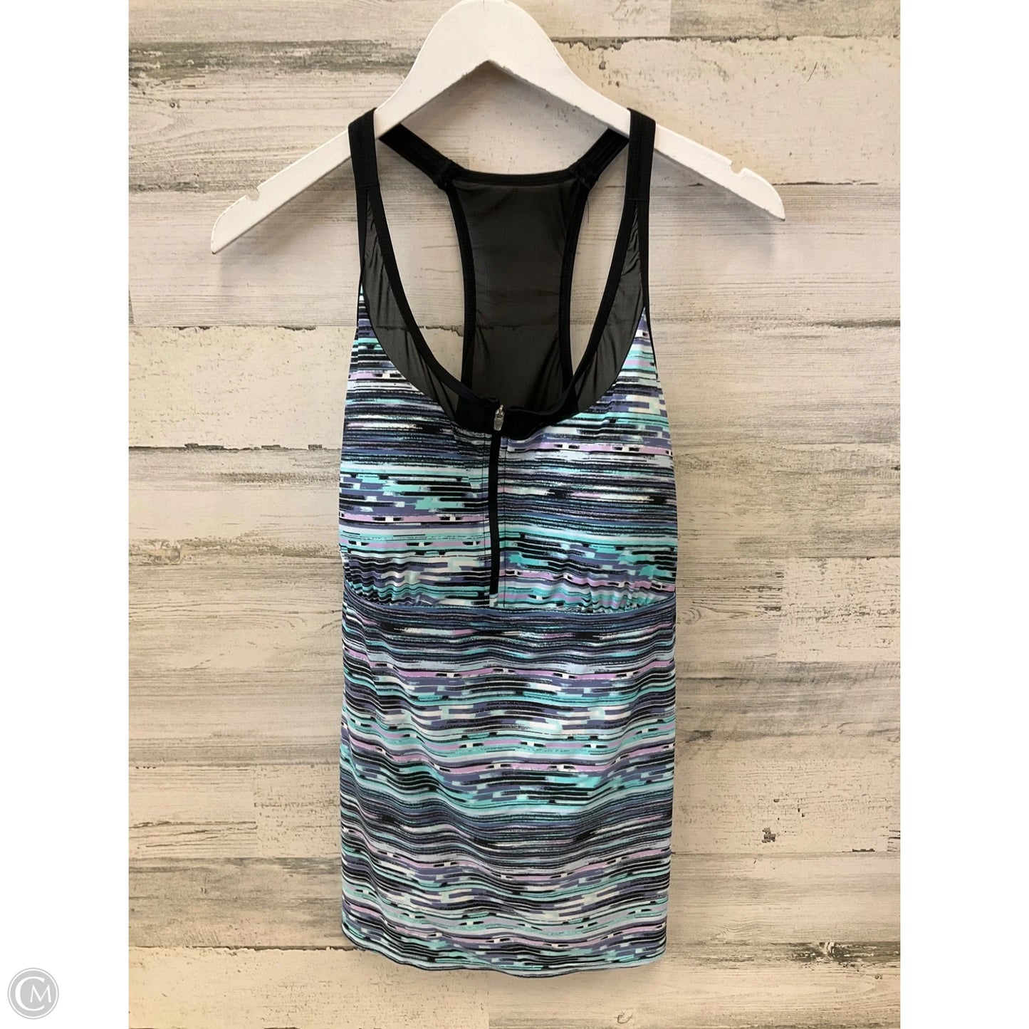 Swimsuit Top By Clothes Mentor In Black & Purple, Size: 1x