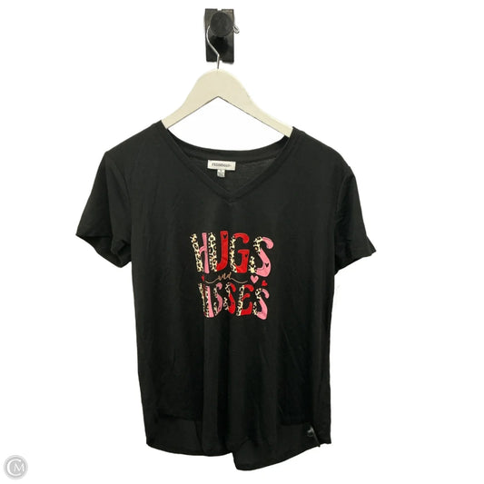 Top Short Sleeve By Freshman In Black, Size: L