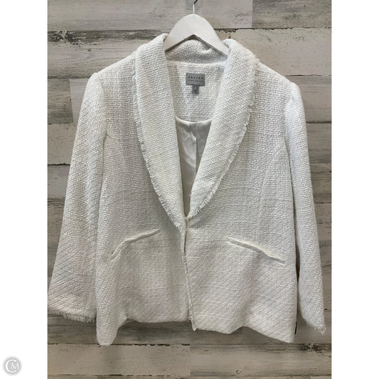 Blazer By Susan Graver In White, Size: 18