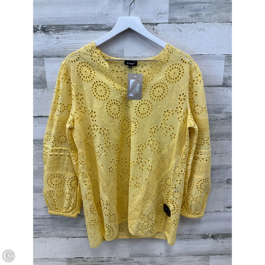 Tunic 3/4 Sleeve By Tolani In Yellow, Size: M