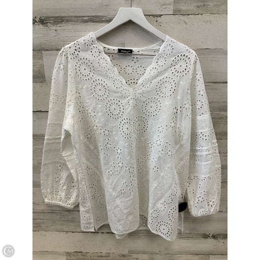 Tunic Long Sleeve By Tolani In White, Size: M