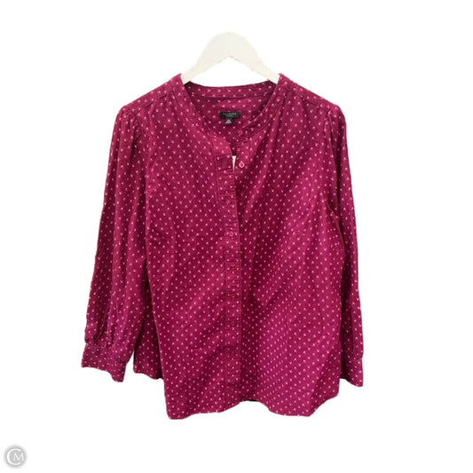 Top Long Sleeve By Talbots In Pink, Size: 1x