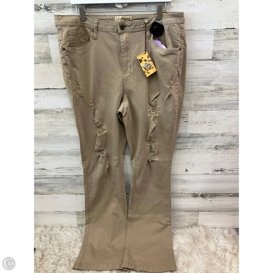 Jeans Flared By Clothes Mentor In Beige, Size: 16