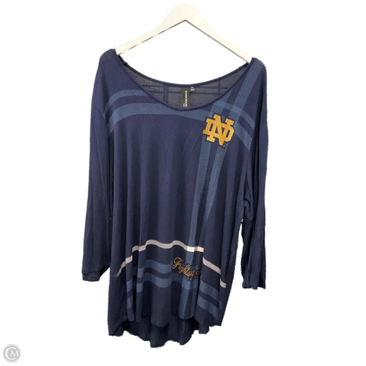 Athletic Top Short Sleeve By Clothes Mentor In Navy, Size: 3x