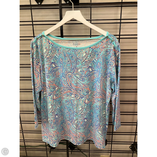 Top 3/4 Sleeve By Hillard And Hanson In Aqua, Size: Xl