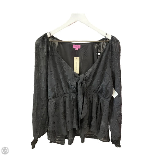 Top Long Sleeve By Mi Ami In Black, Size: L