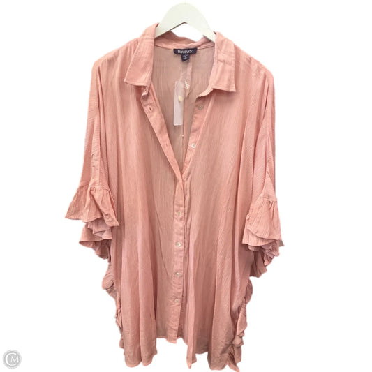 Top Short Sleeve By Roamans In Peach, Size: 3x