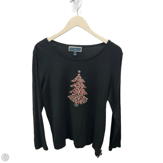 Top Long Sleeve By Karen Scott In Black, Size: L