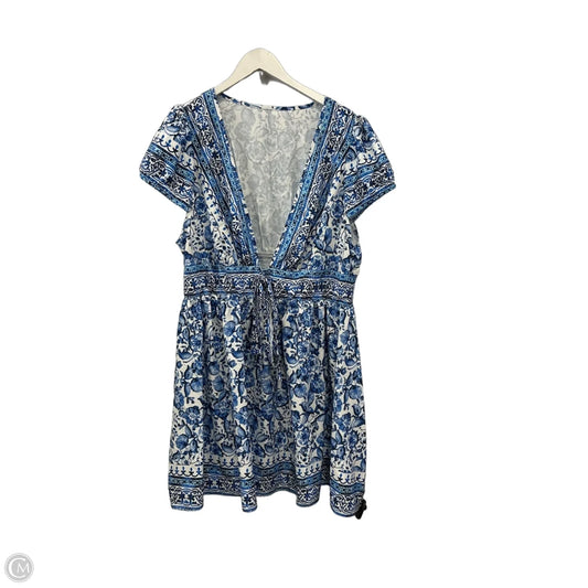 Dress Casual Short By Shein In Blue & White, Size: 3x