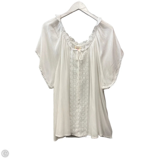 Top Short Sleeve By Clothes Mentor In White, Size: 3x