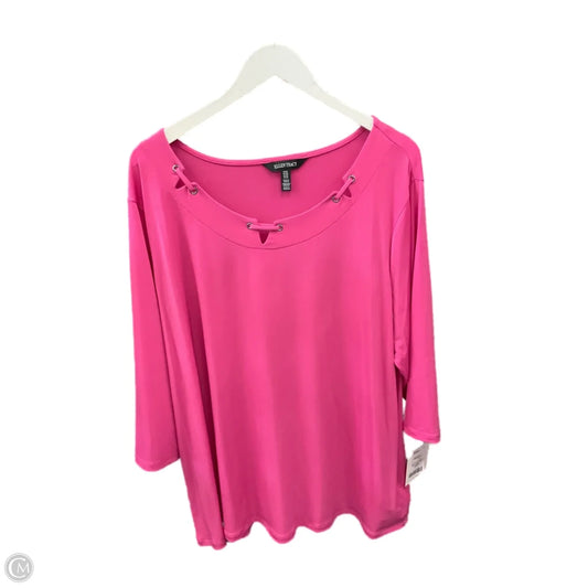 Top 3/4 Sleeve By Ellen Tracy In Pink, Size: 3x