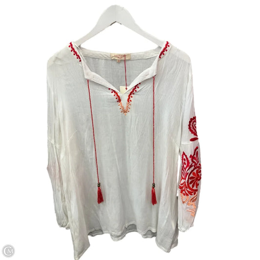 Top 3/4 Sleeve By Solitaire In White, Size: 1x