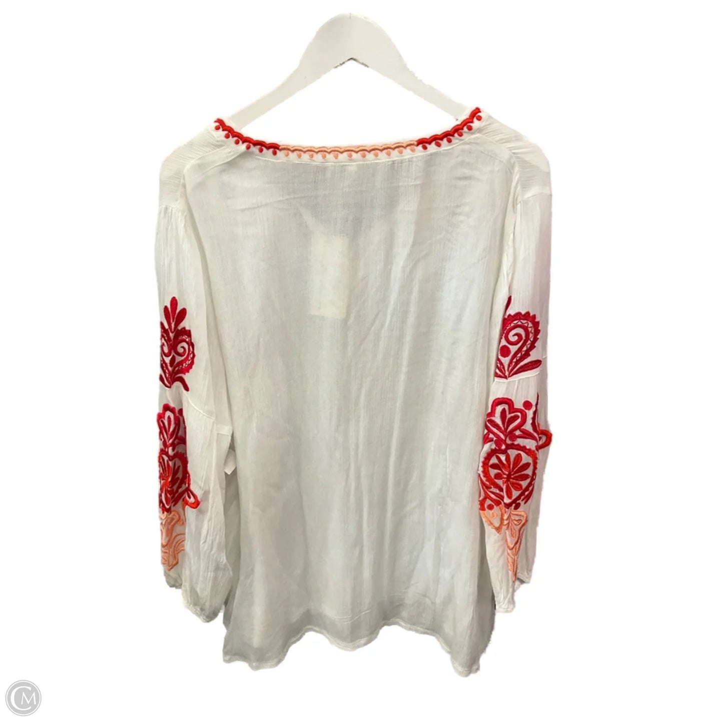 Top 3/4 Sleeve By Solitaire In White, Size: 1x