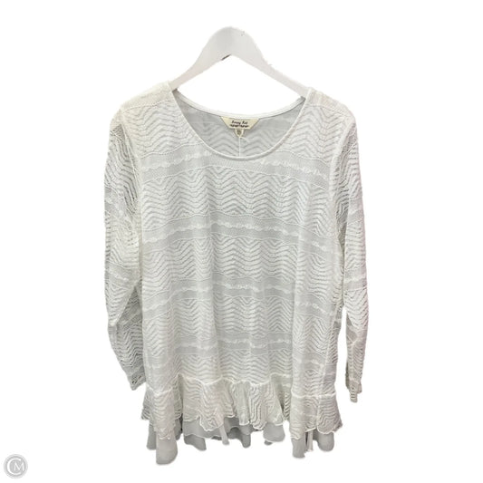 Top 3/4 Sleeve By Krazy Kat In Cream, Size: Xxl