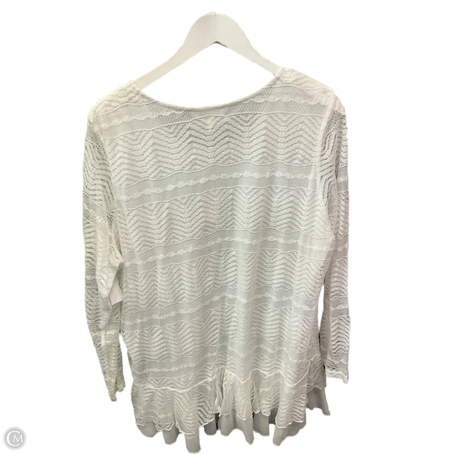 Top 3/4 Sleeve By Krazy Kat In Cream, Size: Xxl