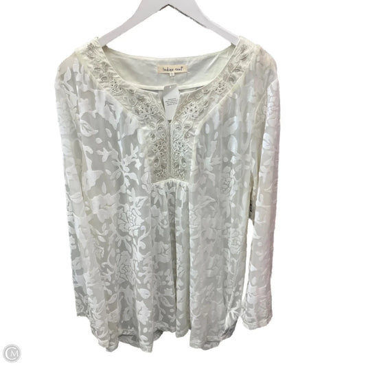 Top Long Sleeve By Indigo Soul In Cream, Size: 2x