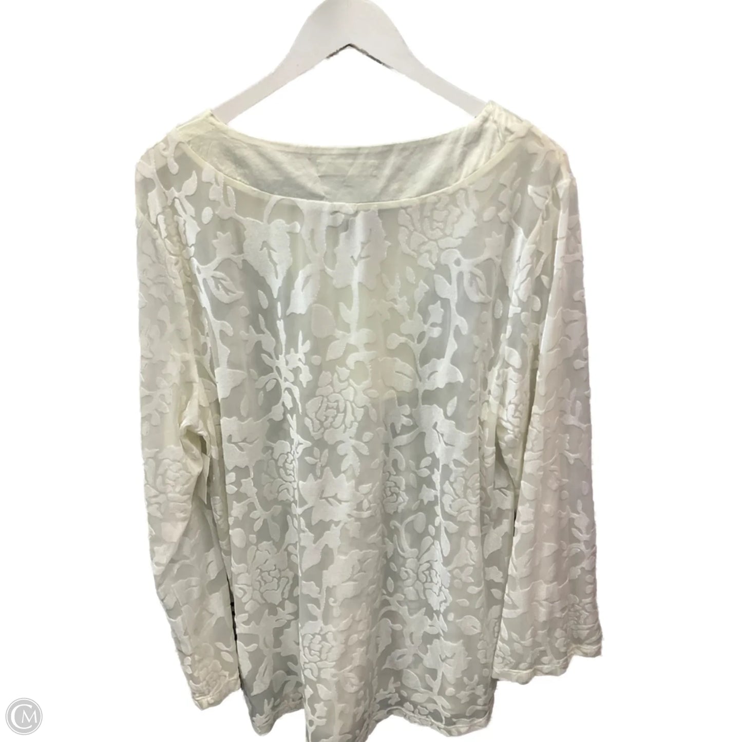 Top Long Sleeve By Indigo Soul In Cream, Size: 2x