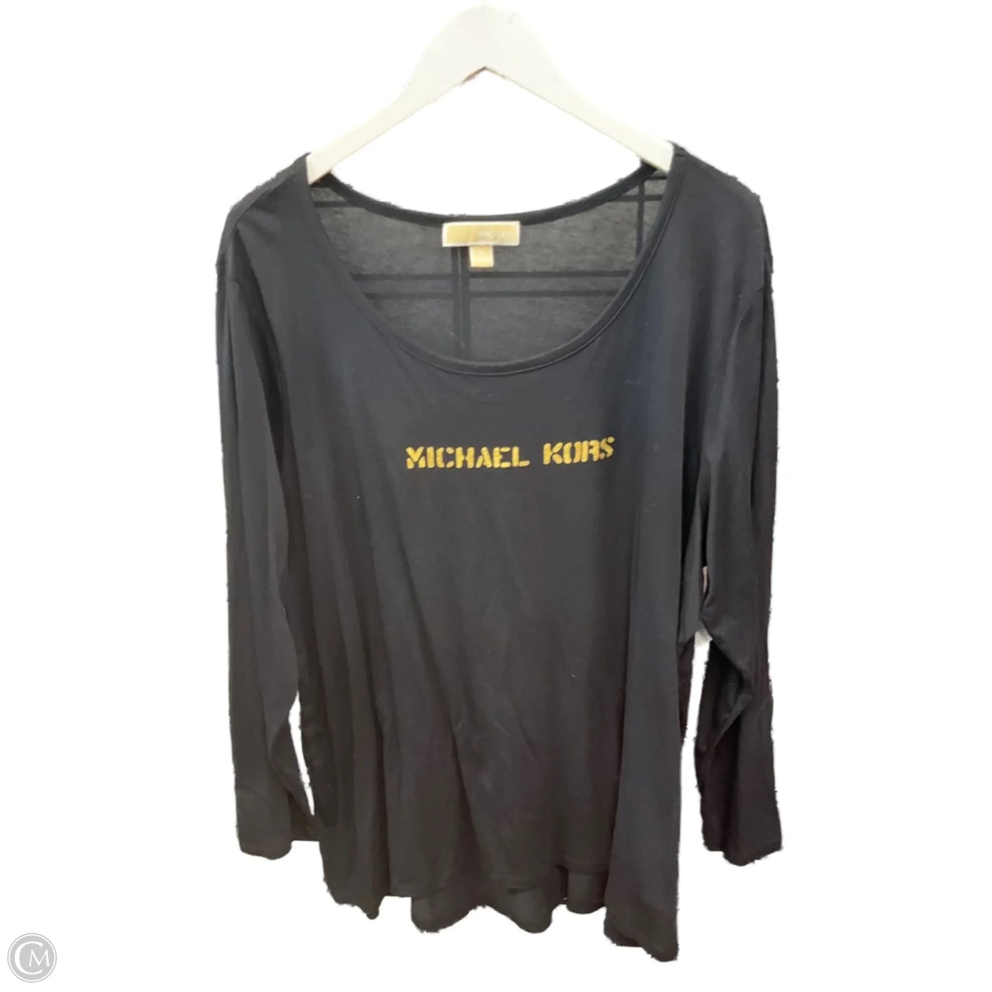 Top Long Sleeve By Michael By Michael Kors In Black, Size: 2x